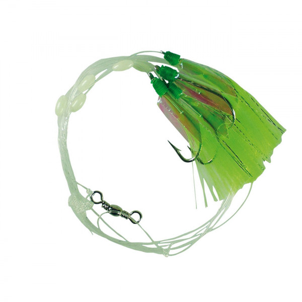 DIETER EISELE ATLANTIK-VORFACH FLUO-GRÜN 4X HAKEN GR.5/0 120CM 0,70MM