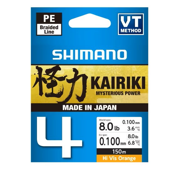 Shimano Geflochten Schnur Kairiki 4 150m 0.10mm 6.8kg Orange