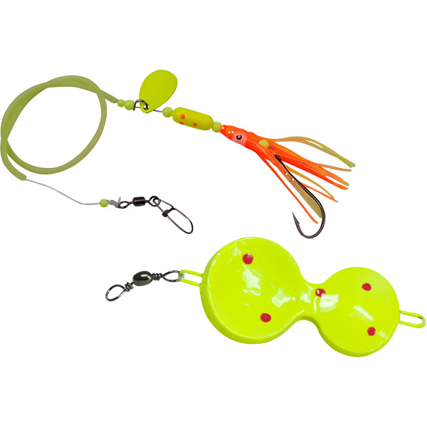 EISELE Tock-Butt-System m. Wurmhaken Gr.2 gelb m. Flounderspoon