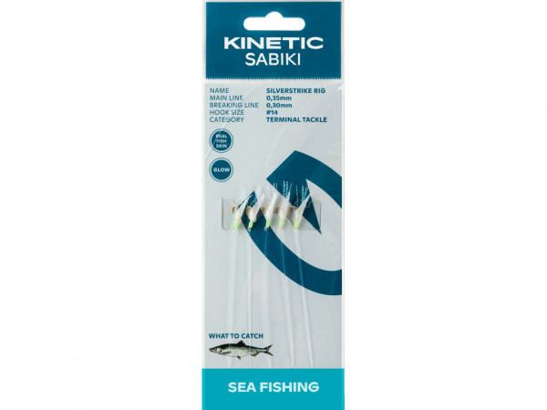 Kinetic Sabiki SilverStrike #14 Fishskin/Flash