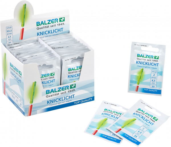 BALZER Knicklicht Box 50 Stück Ø4,5x39mm mal 2 Knicklichter