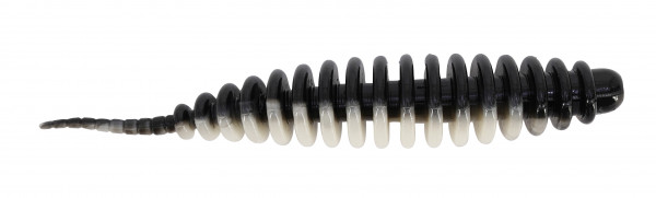 Trout MASTER WORM 65MM 8PCS BLACK AND WHITE