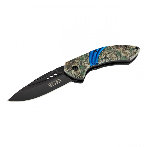CJH Taschenmesser, camo/blau, Alu