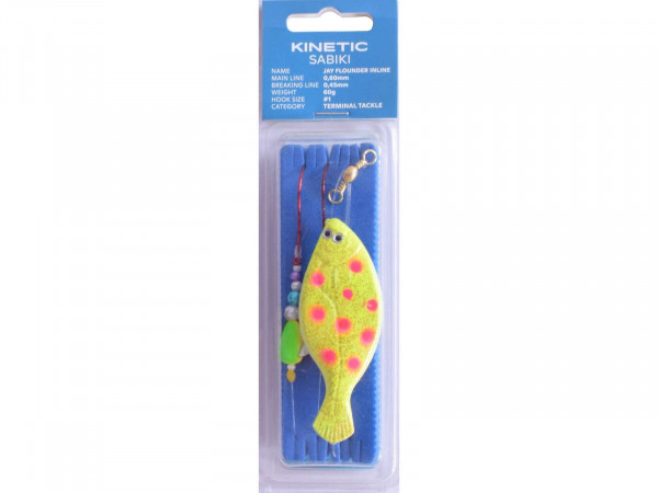 KINETIC SABIKI JAY FLOUNDER INLINE 60G #1 YELLOW/ORANGE DOTS
