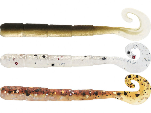 WESTIN NED WORM CURLTAIL 5CM 0,5G FLOATING CLEAR WATER MIX 23 6PCS