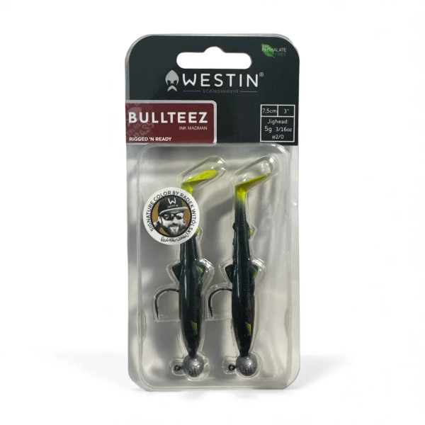 Westin BULLTEEZ SHADTAIL R' N R 7,5CM 5G INK MADMAN 2PCE