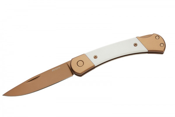 Herbertz Taschenmesser Titanbeschichtung Rosengold D2, Medium, White