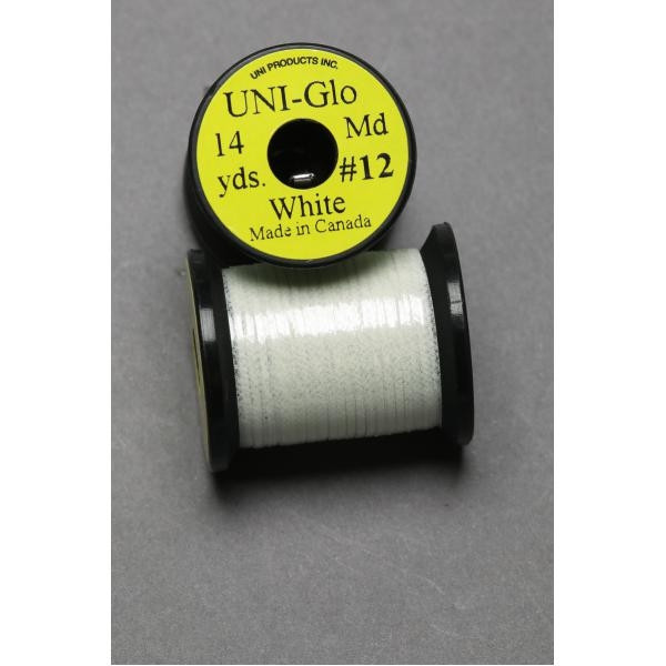 UNI Glo Tinsel - Glow White #12, 14 yds (12,8m)