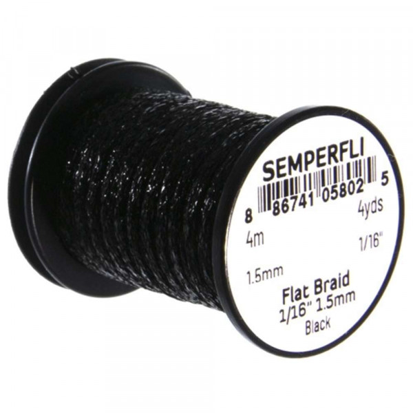 SEMPERFLI Flat Braid 1.5mm Black