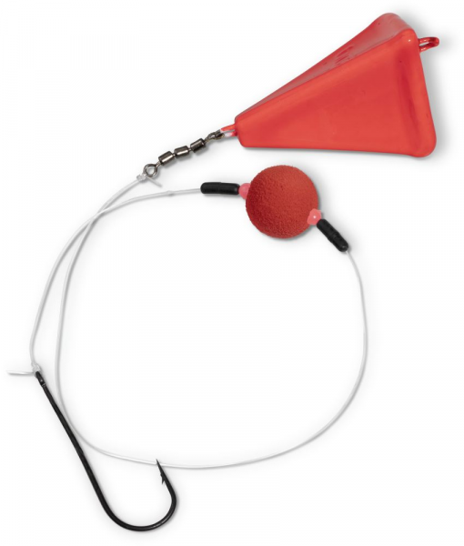 #1 Zebco Flatty Scratcher Rig fluo rot 0,35MM 22CM 60G