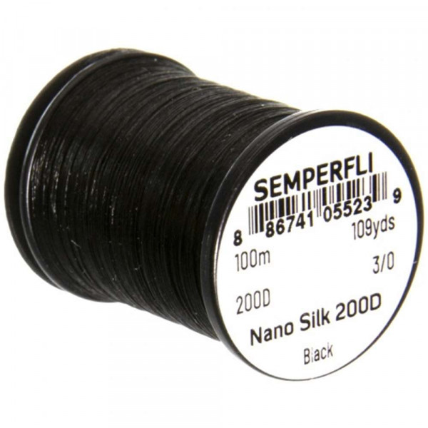 SEMPERFLI Nano Silk 200 Denier 3/0 Big Game Black