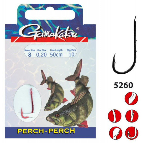 Gamakatsa BOOKLET PERCH 5260R #6-0.22MM 50CM