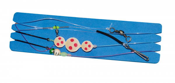 Eisele Brandungs-Vorfach 08, mit extra großer Auftriebperle weiß/rot