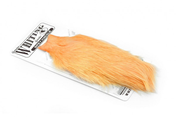 Whiting Spey Hackle Hen Cape White dyed Salmon