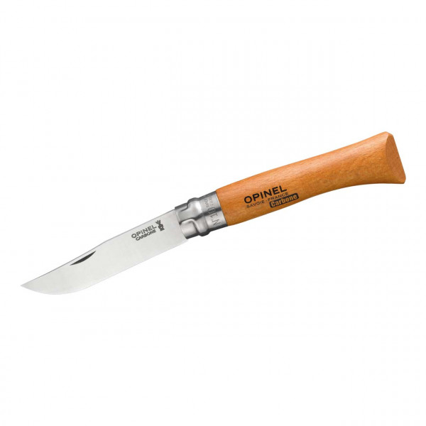 Opinel Taschenmesser Carbon No 10 , Buche, (XC90 Kohlenstoffstahl), Klingensperre,