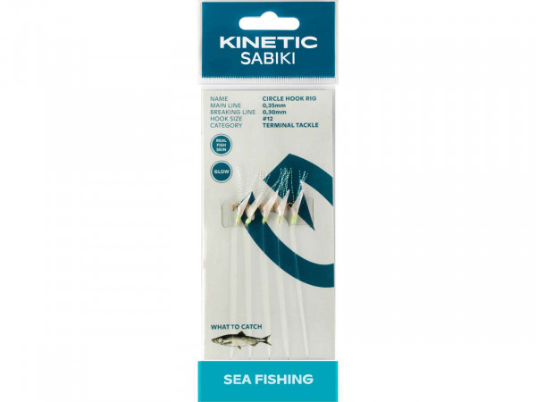 KINETIC SABIKI CIRCLE HOOK #10 FISHSKIN/FLASH