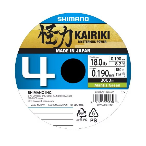SHIMANO KAIRIKI 4 MANTIS GREEN 0,190MM/11,6KG