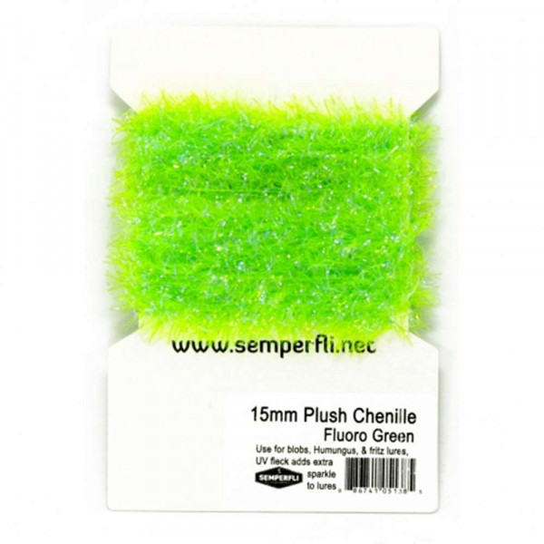 SEMPERFLI 15mm Plush Transluscent Chenille Fluoro Green