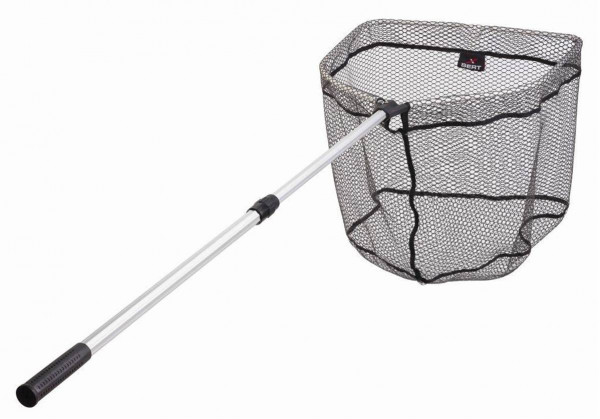 SERT Raubfisch-Kescher 1,80 m – Teleskopierbar – 2-teilig – Graphitkopf – Rub'net-beschichtetes Ne