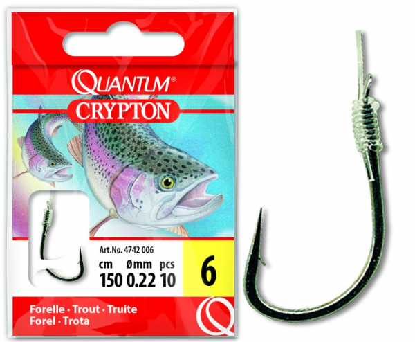Quantum #10 Crypton Trout hook-to-nylon black nickel 0,18mm 150cm