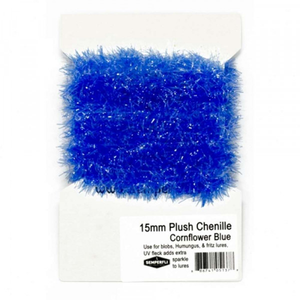 SEMPERFLI 15mm Plush Transluscent Chenille Cornflower Blue