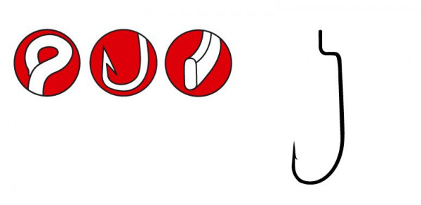 GAMAKATSU HOOK WORM 34 (SPR) (BLACK) Gr.1