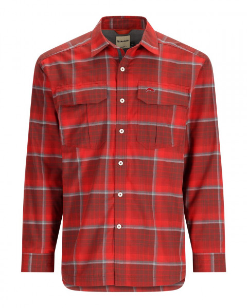 SIMMS ColdWeather Shirt Cutty Red Asym Ombre Plaid XL