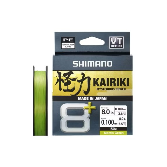 Shimano Geflochten Schnur Kairiki 8+ 150m 0.10mm 6.5kg M. Green