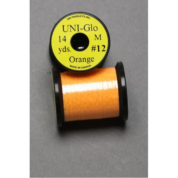 UNI Glo Tinsel - Glow Orange #12, 14 yds (12,8m)
