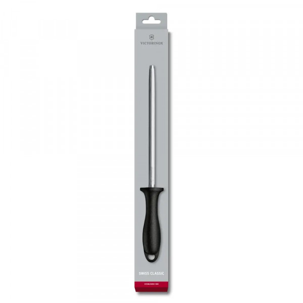 VICTORINOX Classic, Abziehstahl, 20 cm, Mittelfeinzug, rund, Schwarz