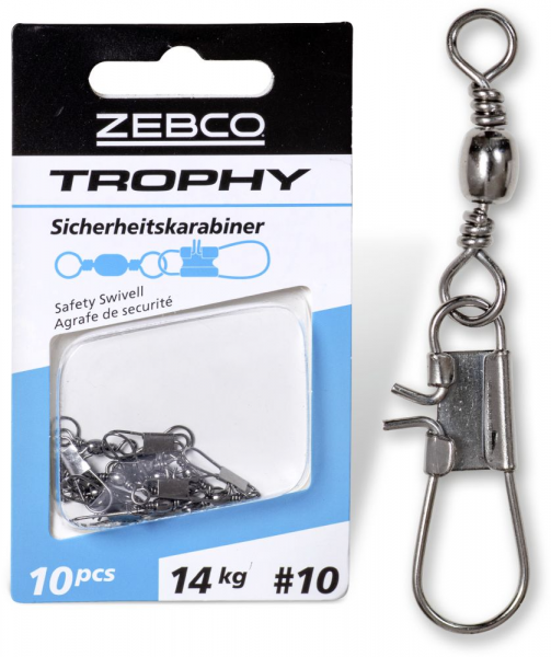 22mm Zebco Trophy Sicherheitswirbel 16 10Stück