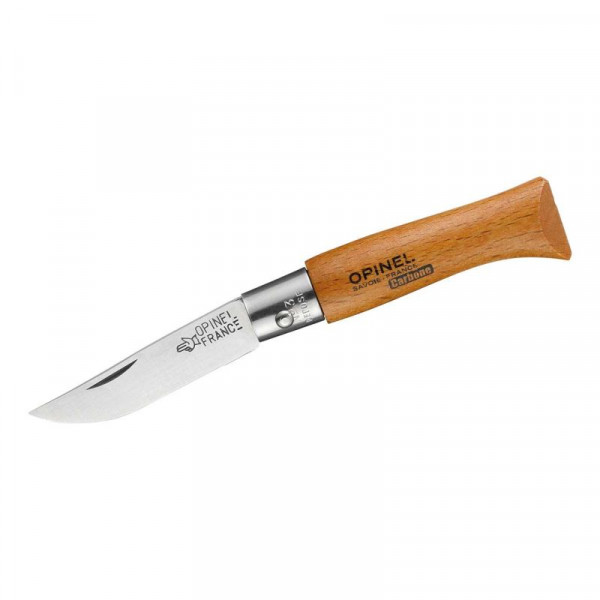 Opinel Taschenmesser Carbon No 03, Buche Mini-Messer, (XC90 Kohlenstoffstahl)