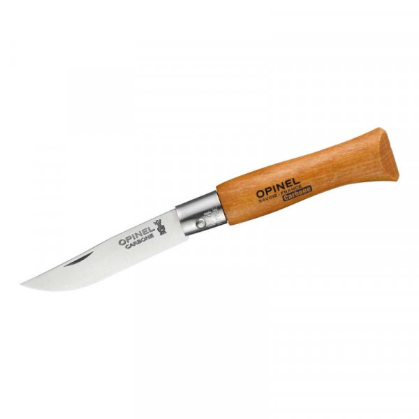Opinel Taschenmesser Carbon No 04, Buche Mini-Messer, (XC90 Kohlenstoffstahl)