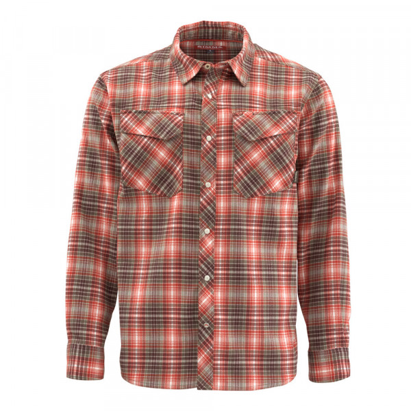 SIMMS Gallatin Flannel Simms Orange Plaid L