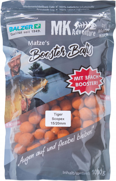 BALZER MK Booster Balls Tigernuss-Scopex, orange, 15 und 20mm, 1kg