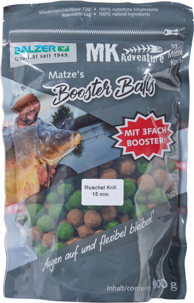 BALZER Matze Koch Booster Balls Boilies Muschel-Krill 15mm