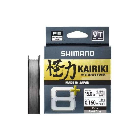 Shimano Geflochten Schnur Kairiki 8+ 150m 0.16mm 9.8kg Grey