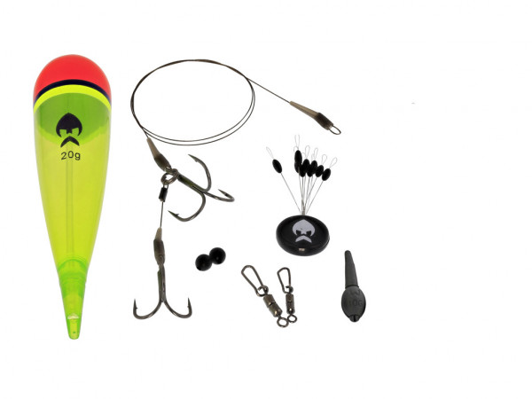 WESTIN PIKE FLOAT KIT 20G #4+#6 SEMI BARBED 0,32MM/1X7 14KG 30LBS 50CM 1PC