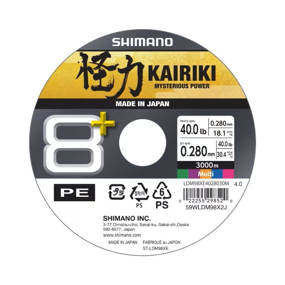 Shimano Geflochtene Schnur Kairiki 8+ 0,28mm 30,4kg Multicolor lose