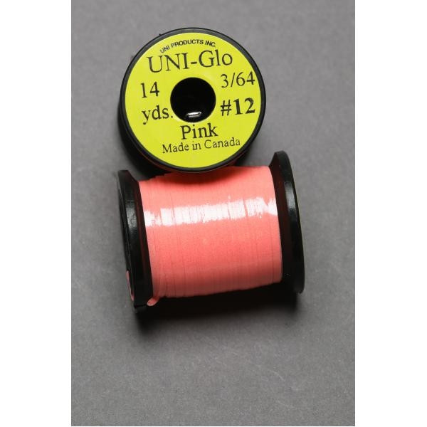 UNI Glo Tinsel - Glow Pink #12, 14 yds (12,8m)
