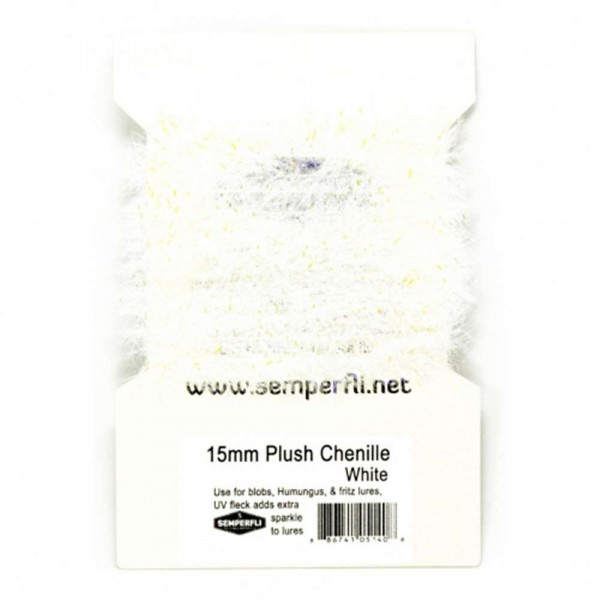 SEMPERFLI 15mm Plush Transluscent Chenille White