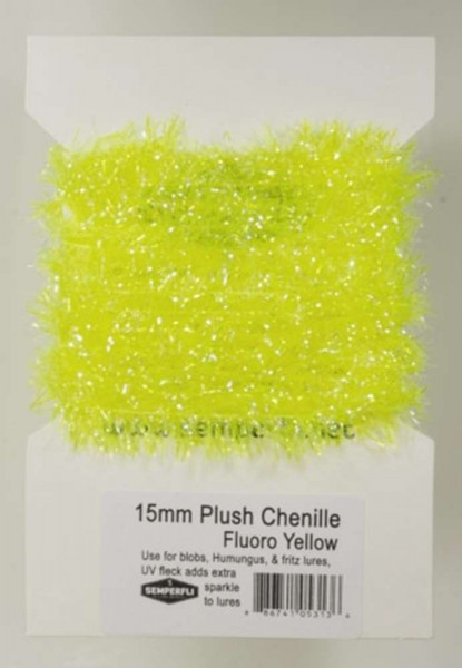 SEMPERFLI 15mm Plush Transluscent Chenille Fluoro Yellow